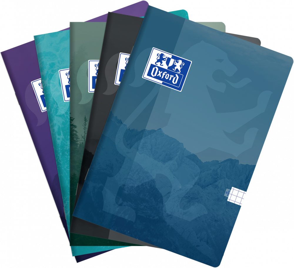 5x Zeszyt w kratkę Oxford Teen, A5, miękka oprawa, 32 kartki, mix wzorów