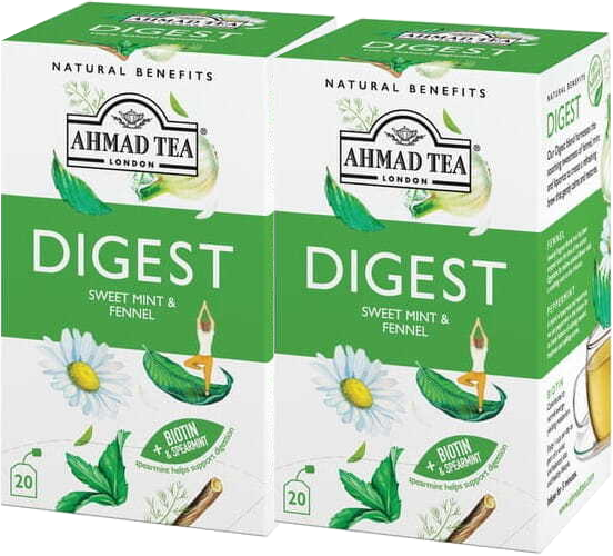 2x Herbata funkcjonalna w kopertach Ahmad Tea Digest Healthy Benefit, 20 sztuk x 2g