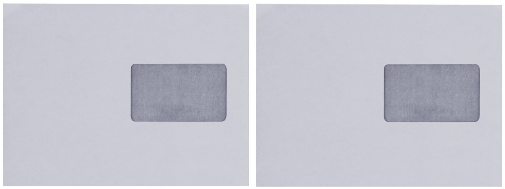 2x koperta standardowa NC, C5, samoklejąca SK, długi bok, okno prawe, 50 sztuk, biały