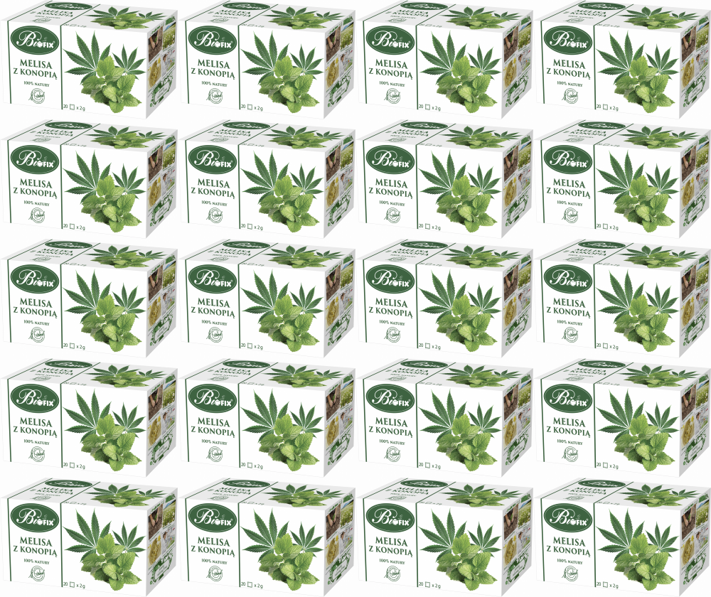 20x Herbata ziołowa w torebkach Bifix, melisa z konopią, 20 sztuk x 2g