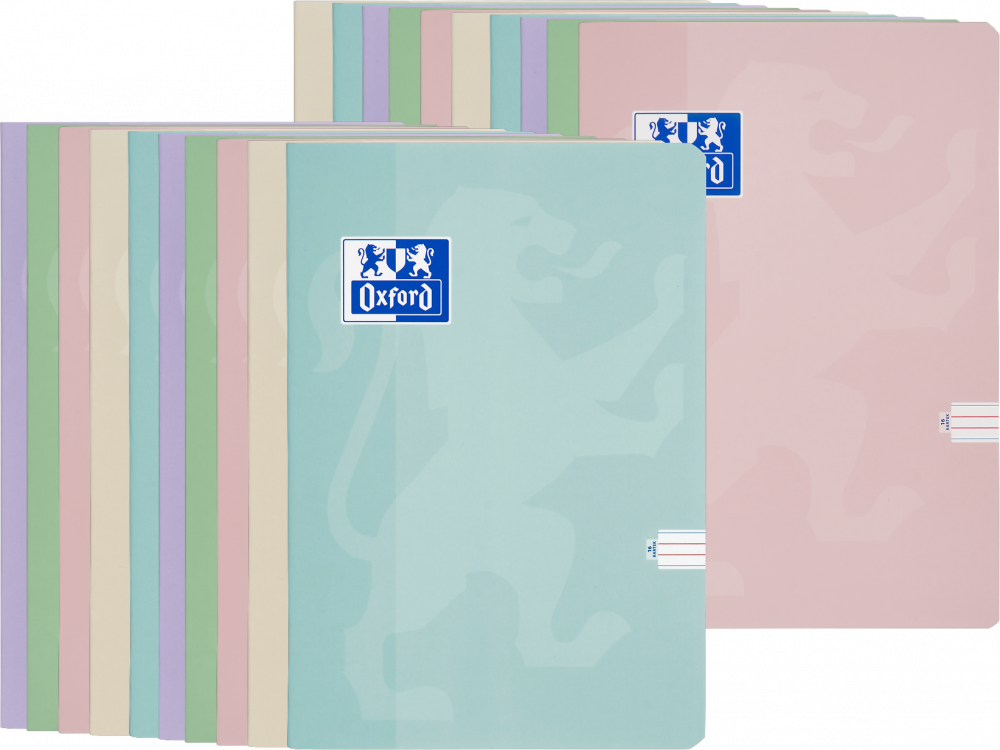 20x Zeszyt w wąskie kolorowe linie Oxford Touch Pastel, A5, miękka oprawa, 16 kartek, mix kolorów pastelowych