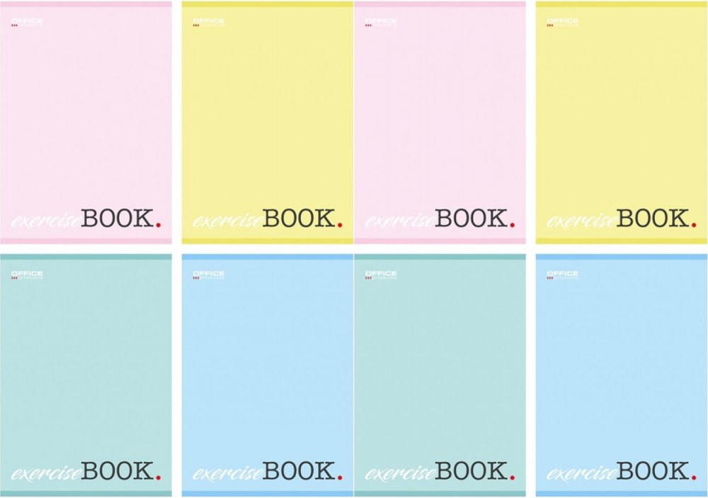 8x Zeszyt w wąskie kolorowe linie Office Products, A5, 32 kartki, mix wzorów