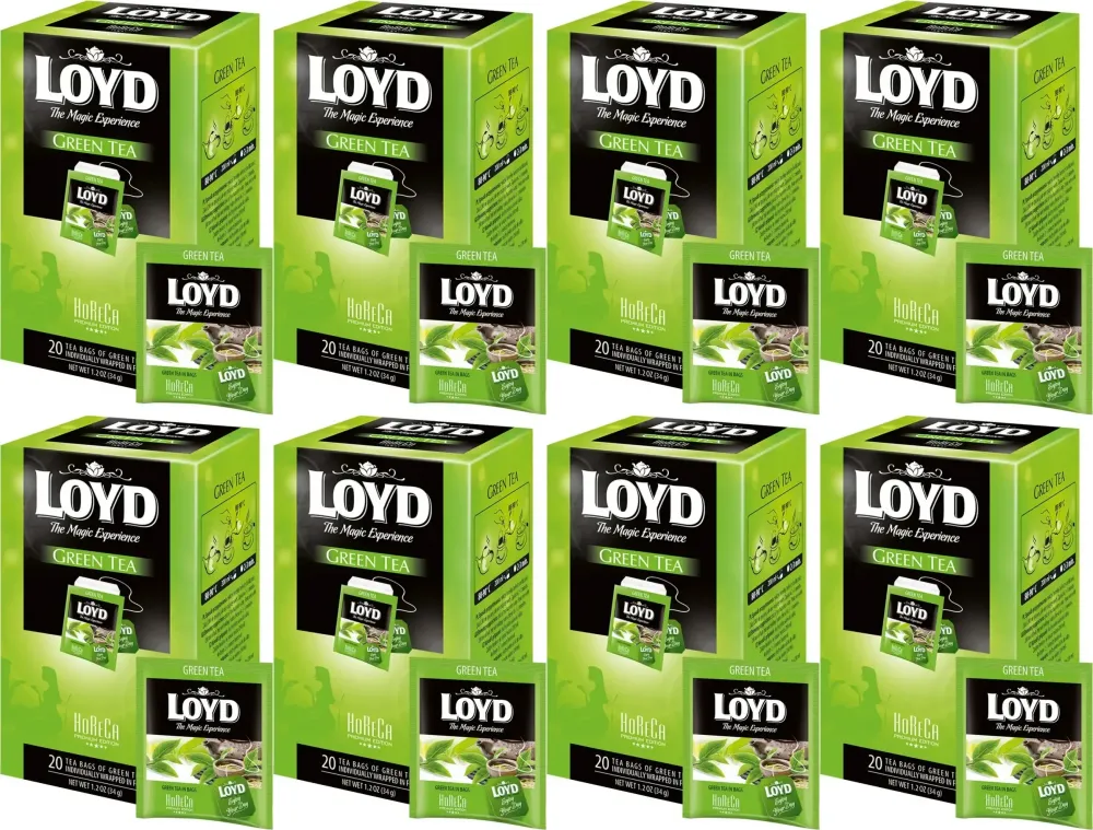 8x Herbata zielona w kopertach Loyd Horeca Green Tea, 20 sztuk x 1.7g
