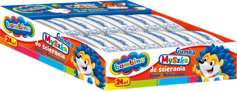 24x Gumka do mazania Bambino Myszka, 1 sztuka, biały