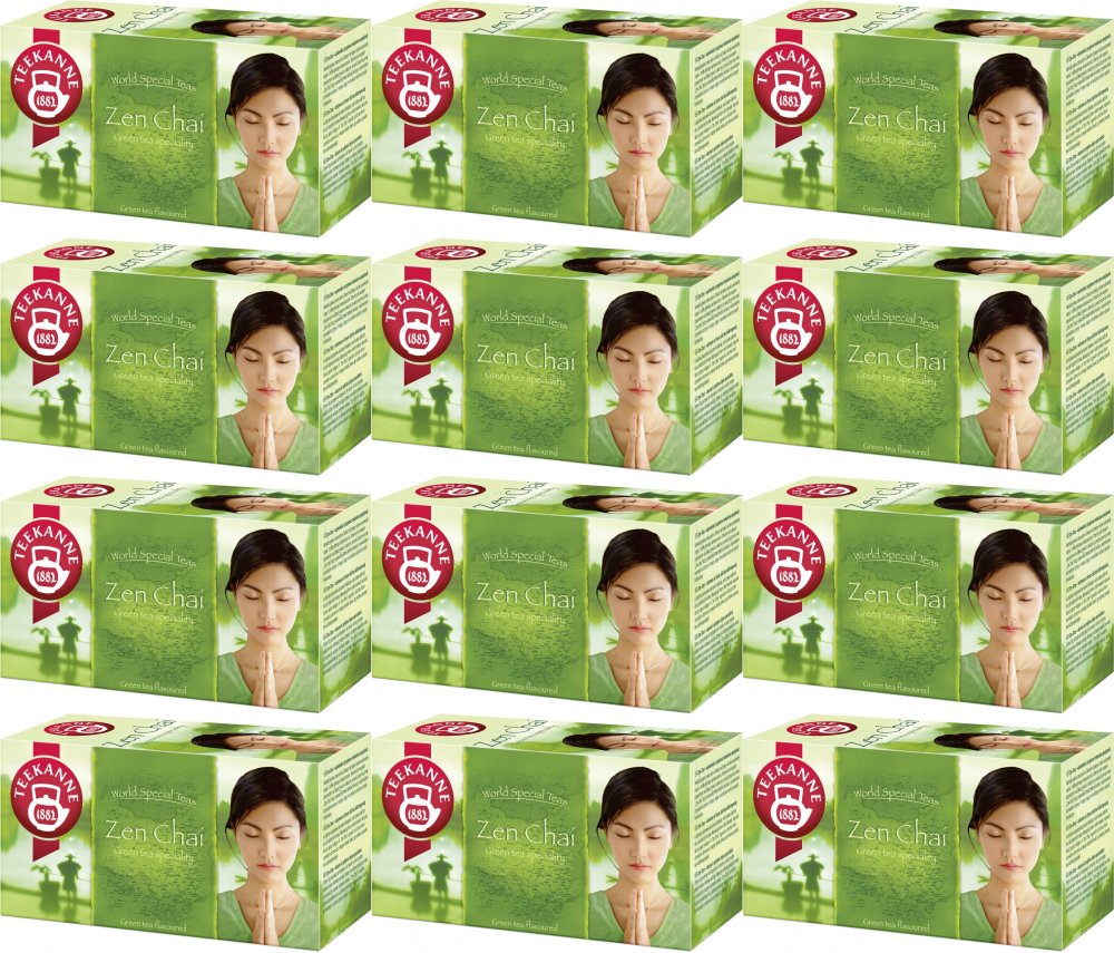12x Herbata zielona smakowa w kopertach Teekanne Zen Chai, cytryna i mango, 20 sztuk x 1.75g