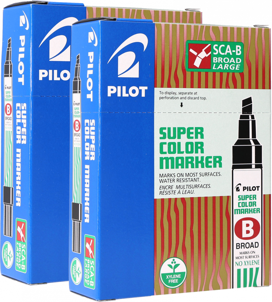 24x Marker permanentny Pilot SCA-B, ścięta, 4.5mm, czarny