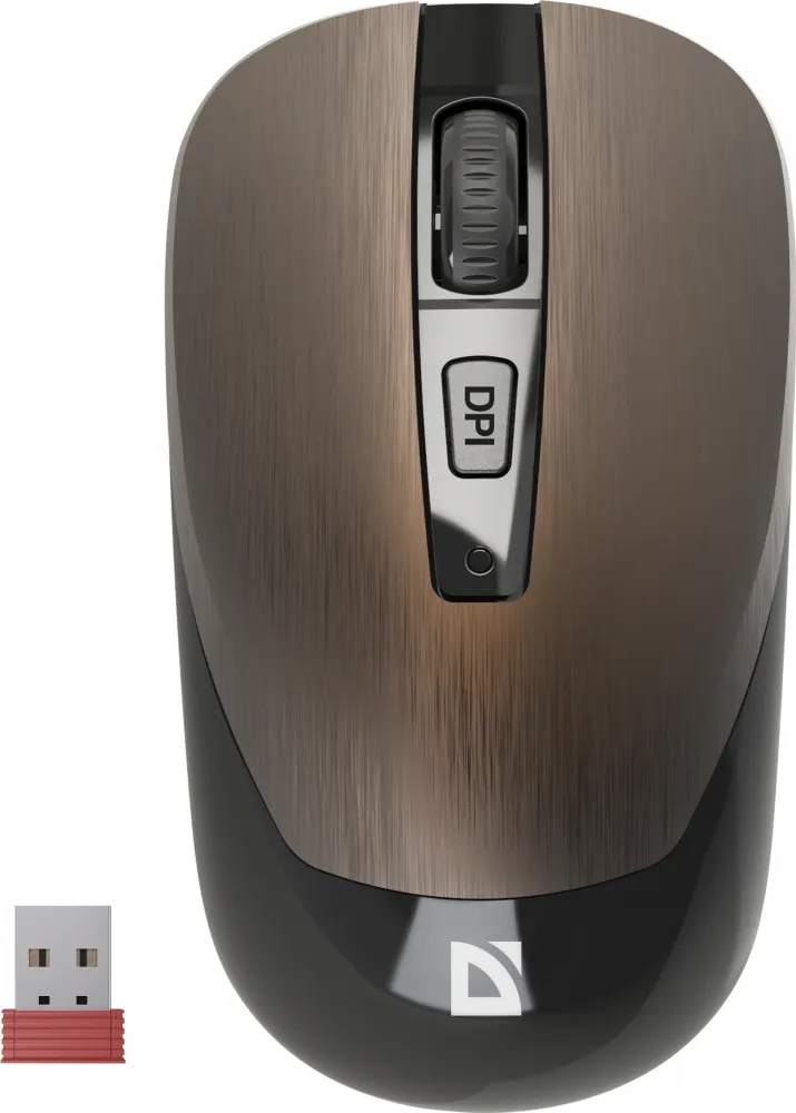 Myszka bezprzewodowa Defender Wave MM-995 RF, optyczna, brązowy