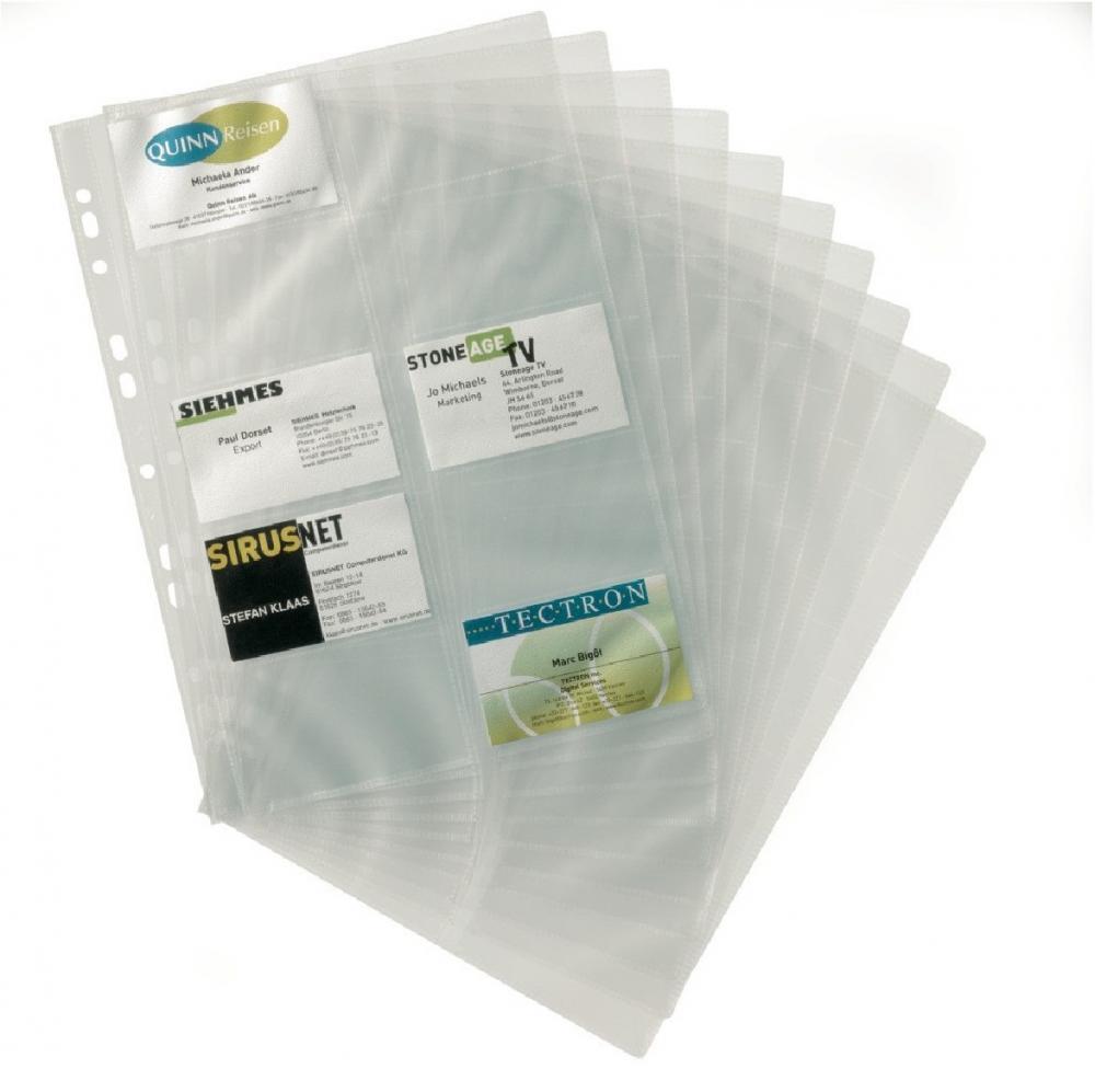Wkłady do wizytownika Durable Visifix, na 200 wizytówek, 10 sztuk, transparentny