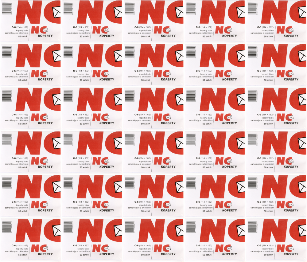80x Koperta standardowa NC, C6, samoklejąca SK, okno prawe, 50 sztuk, biały