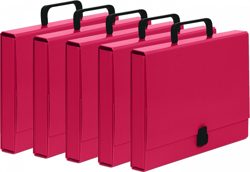 5x Teczka z rączką VauPe Classic I, na klips, A4, 40mm, różowy