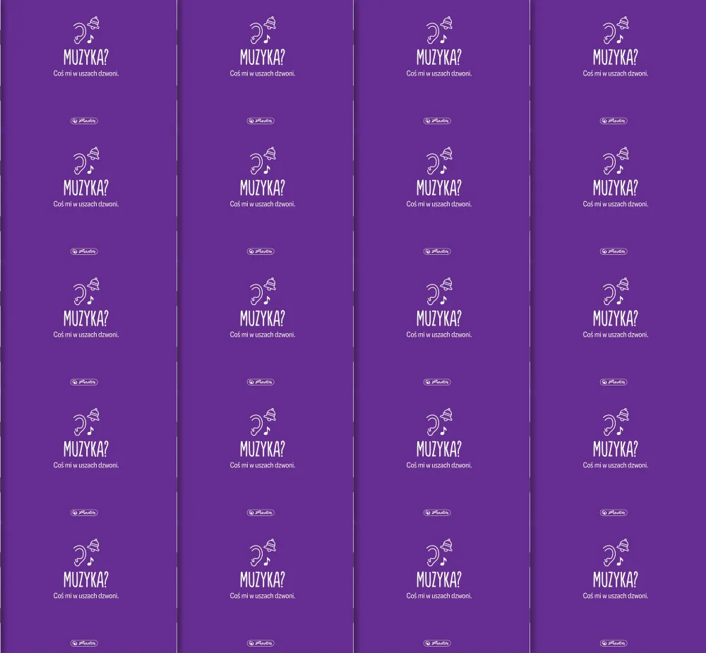 20x Zeszyt przedmiotowy w pięciolinię Herlitz Muzyka (zeszyt do nut), A5, 16 kartek, fioletowy