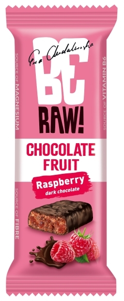 Baton BeRAW Choco Raspberry Power&Malina, malina, orzechy włoskie, 40g