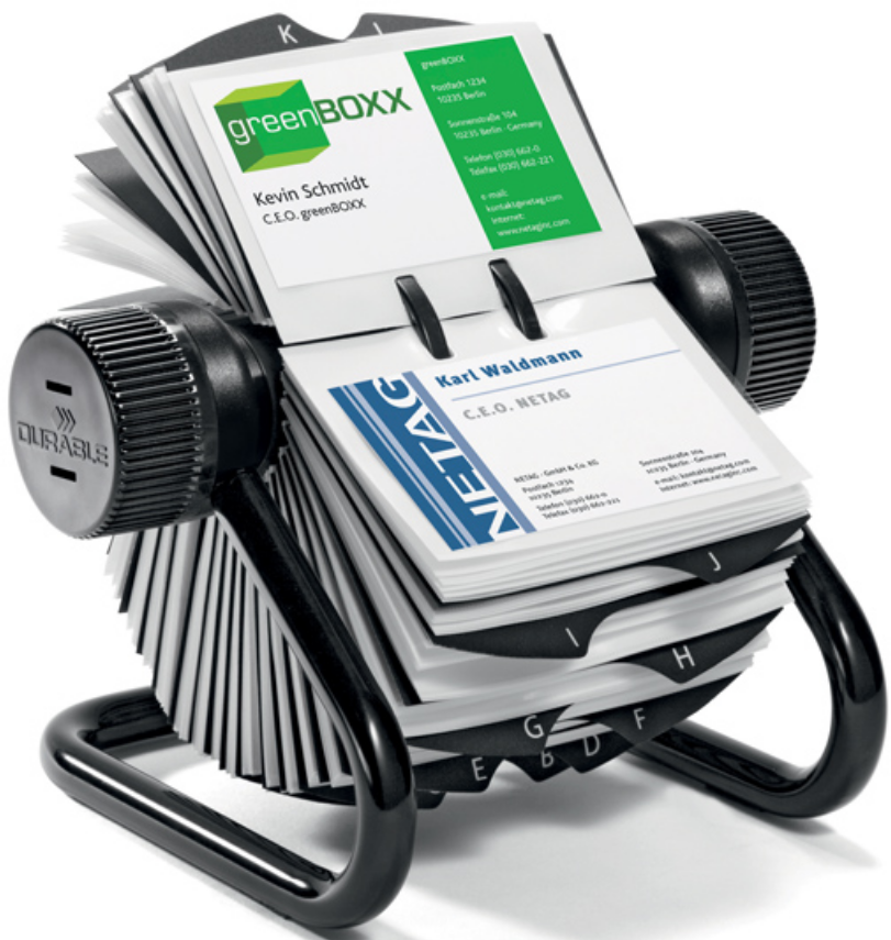 Wizytownik obrotowy Durable Visifix, na 400 wizytówek, czarny