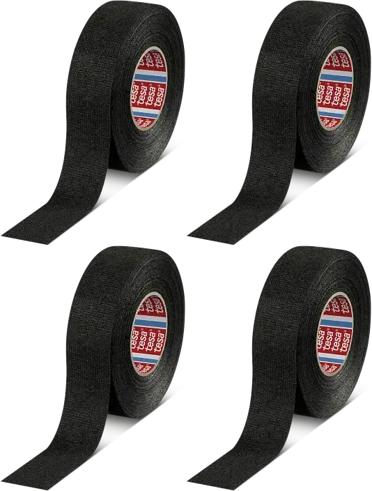 4x Taśma do wiązek kabli Tesa 51608, 50mmx25m, czarny