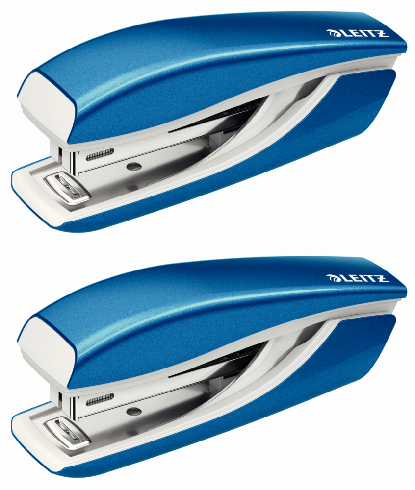 2x Zszywacz mini Leitz NeXXt Wow, do 10 kartek, metaliczny niebieski