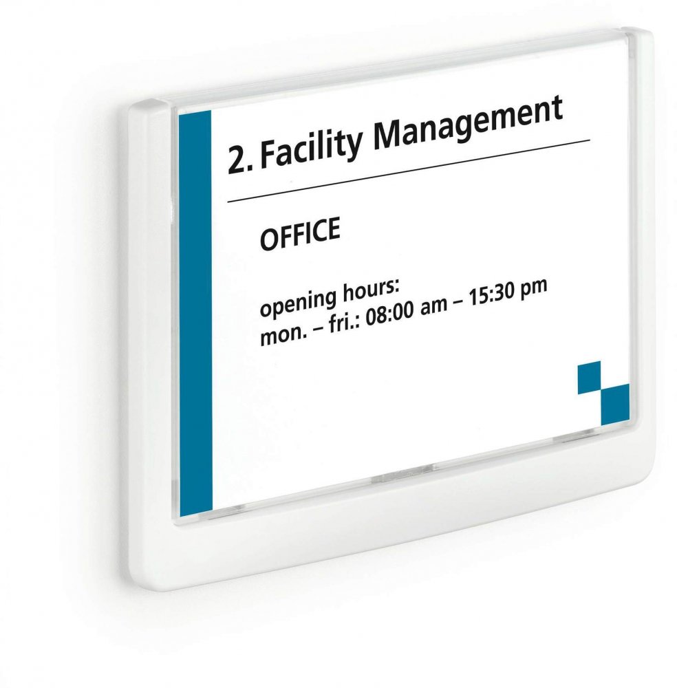Tabliczka przydrzwiowa Durable Click Sign, 149x105.5mm, biały