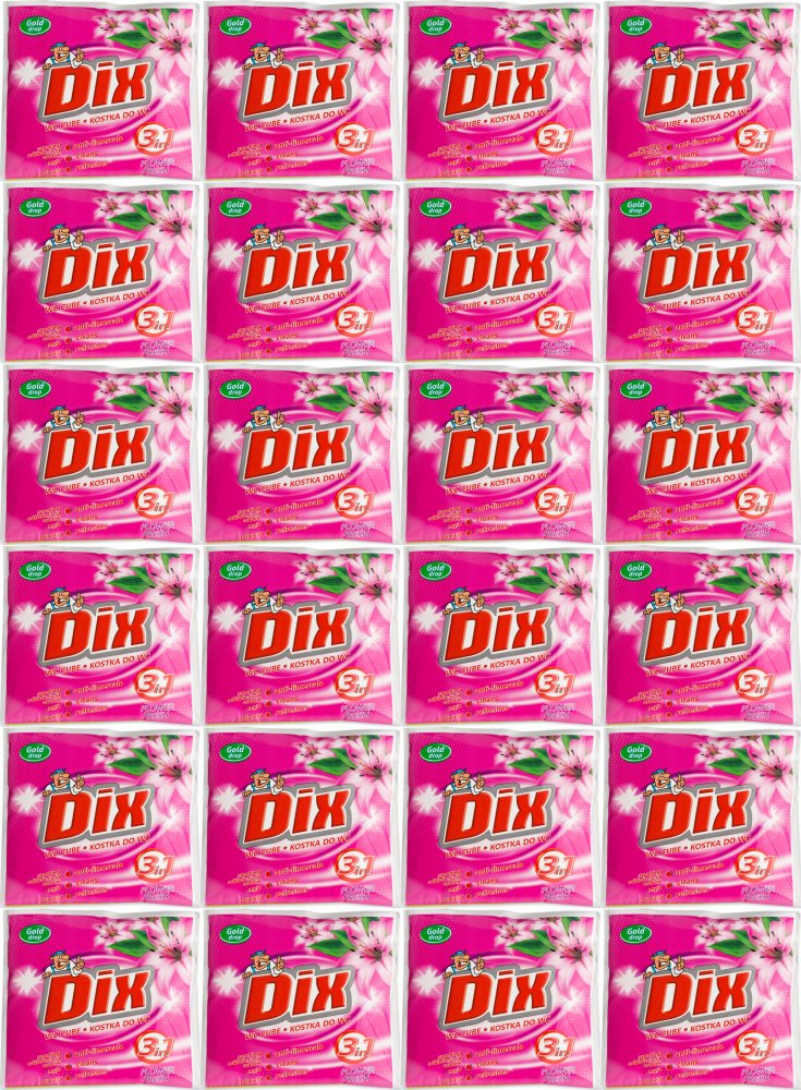 24x Kostka do WC z koszyczkiem Dix Gold Drop, kwiaty wiosenne, 35g