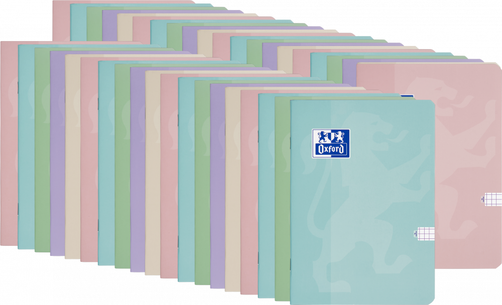 120x Zeszyt w kratkę Oxford Touch Pastel, A5, miękka oprawa, 16 kartek, mix kolorów pastelowych