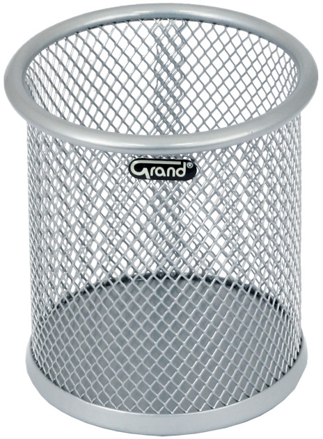 Kubek na długopisy Grand GR-004S, metalowy (druciany), srebrny