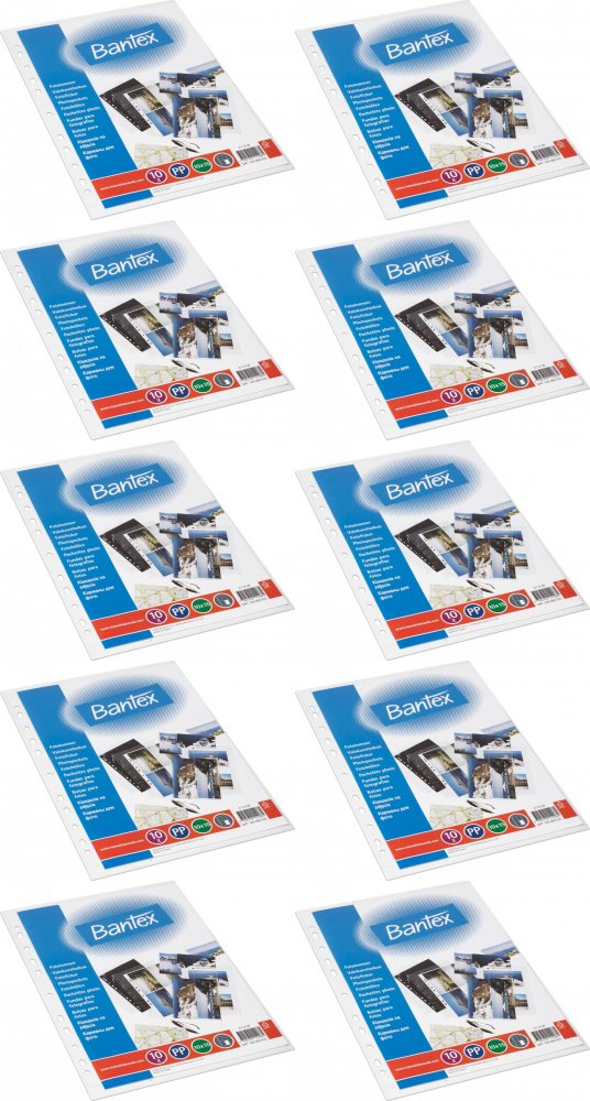 10x Koszulki krystaliczne Bantex, na 8 zdjęć 10x15cm, 10 sztuk, transparentny