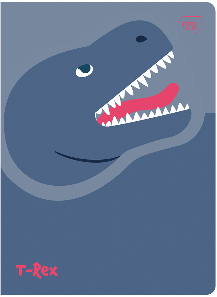 Zeszyt w wąskie kolorowe linie Interdruk UV Dinozaurus, A5, 16 kartek, mix wzorów