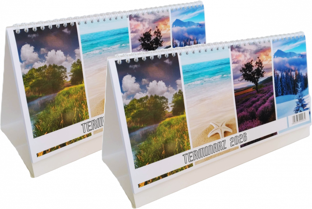 2x Kalendarz na biurko 2026, Udziałowiec, 135x290mm, tygodniowy, 60 kartek