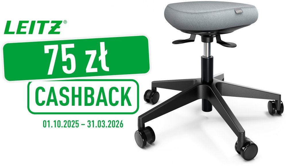 Stołek Leitz Ergo Active, z siedziskiem do balansowania, na kółkach, czarno-szary