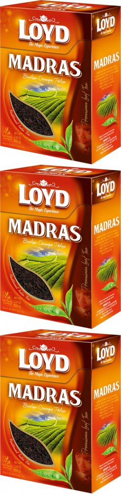 3x Herbata czarna liściasta Loyd Madras, 100g