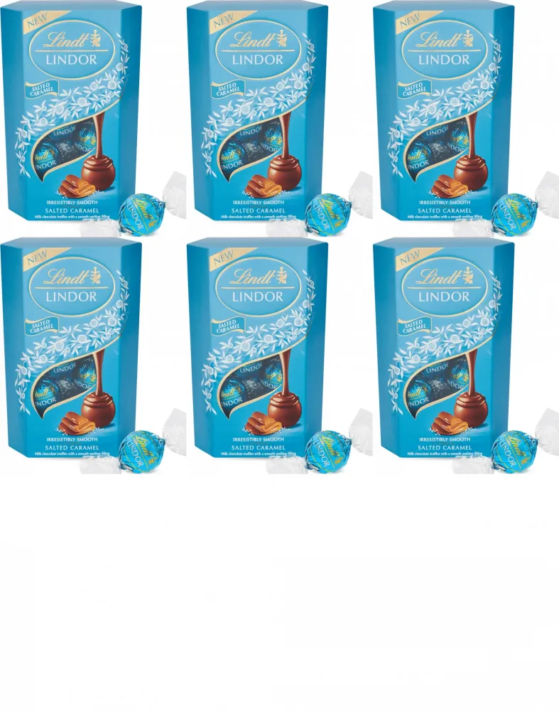 6x Praliny Lindt Lindor, czekoladowy z nadzieniem słony karmel, 200g