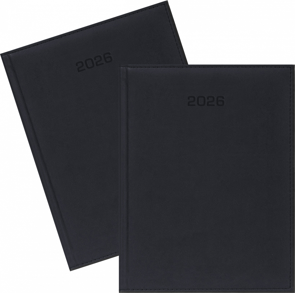 2x Kalendarz książkowy 2026, Udziałowiec, Vivella, A5, dzienny, czarny