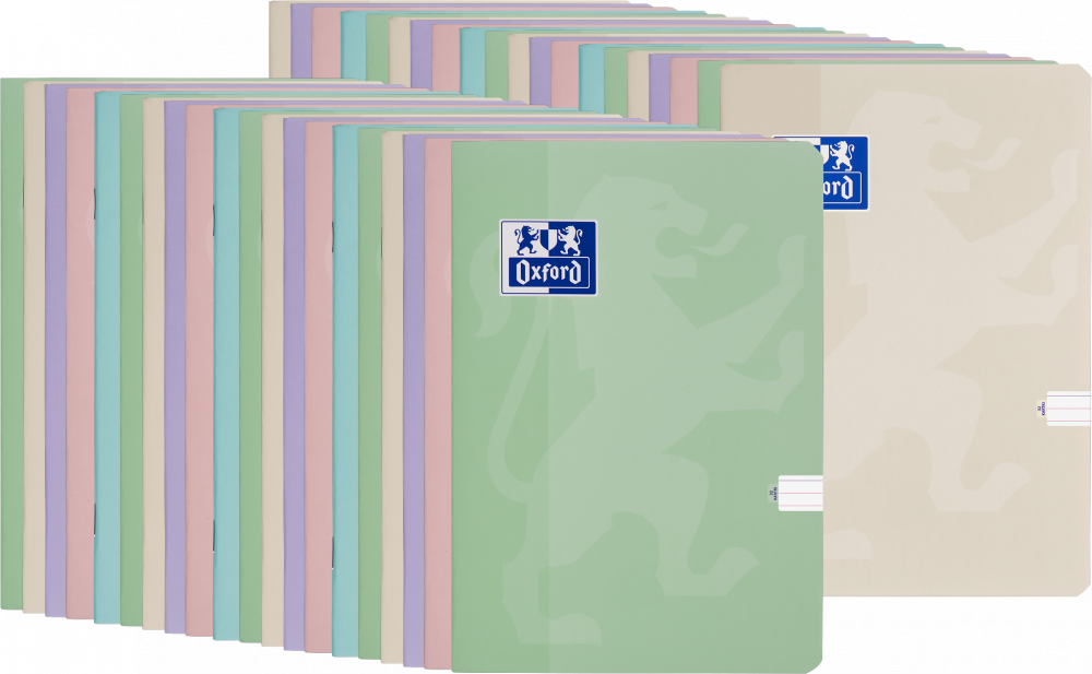 40x Zeszyt w wąskie kolorowe linie Oxford Touch Pastel, A5, miękka oprawa, 32 kartki, mix kolorów pastelowych