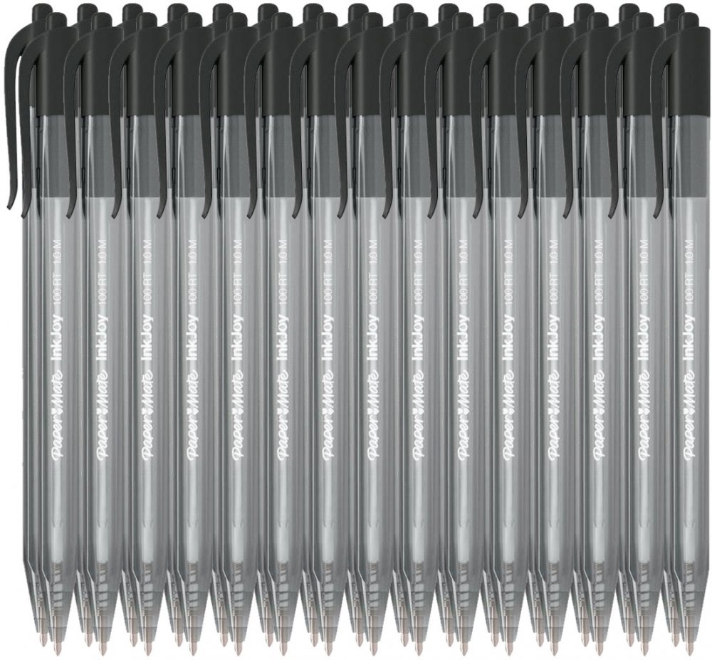 30x Długopis automatyczny Paper Mate, InkJoy 100RT, M (1mm), czarny
