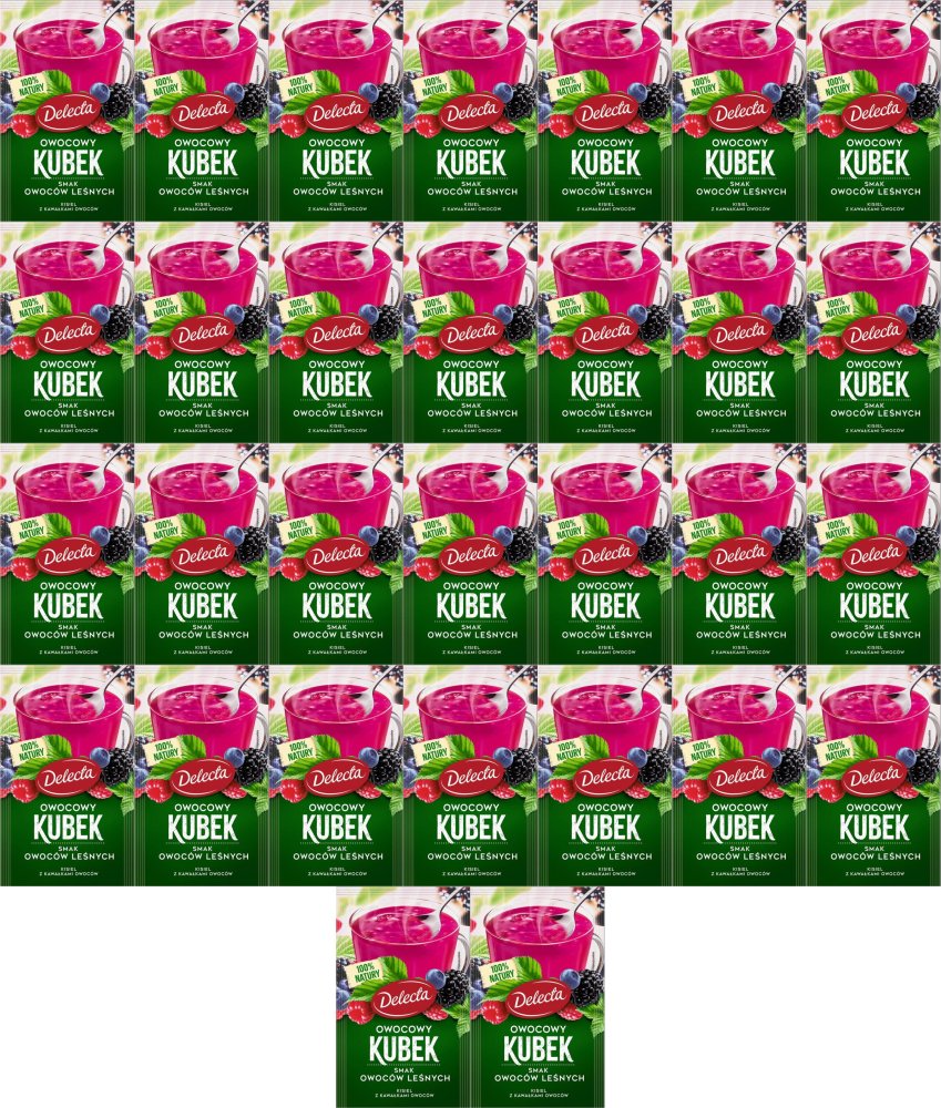 30x Kisiel Delecta Owocowy Kubek z kawałkami owoców, owoce leśne, 30g