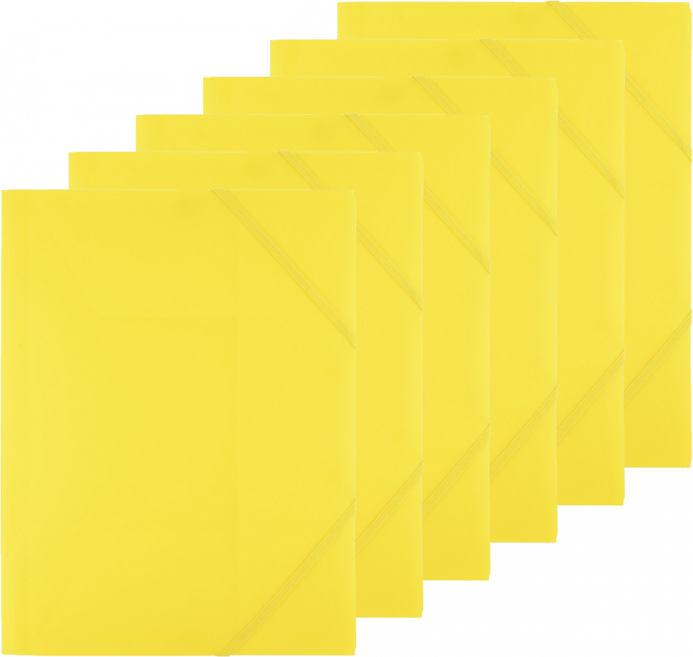 6x Teczka plastikowa z gumką D.Rect, A4, 40mm, żółty
