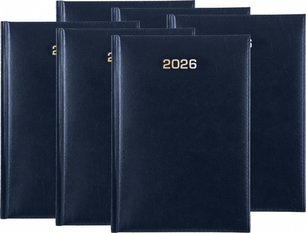 6x Kalendarz książkowy 2026, Udziałowiec, A5, tygodniowy, granatowy