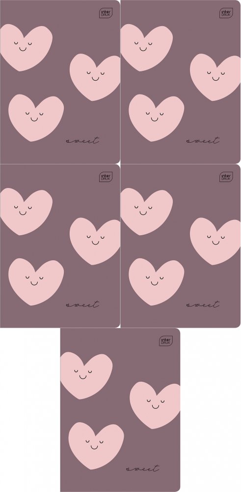 5x Zeszyt w linie Interdruk UV, A5, 32 kartki, mix wzorów