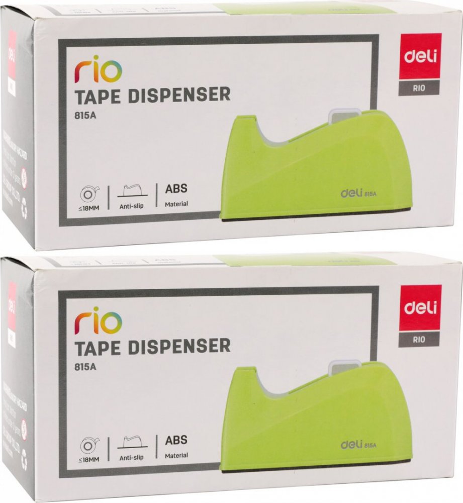 2x Podajnik do taśmy klejącej Deli E815A Rio, zielony