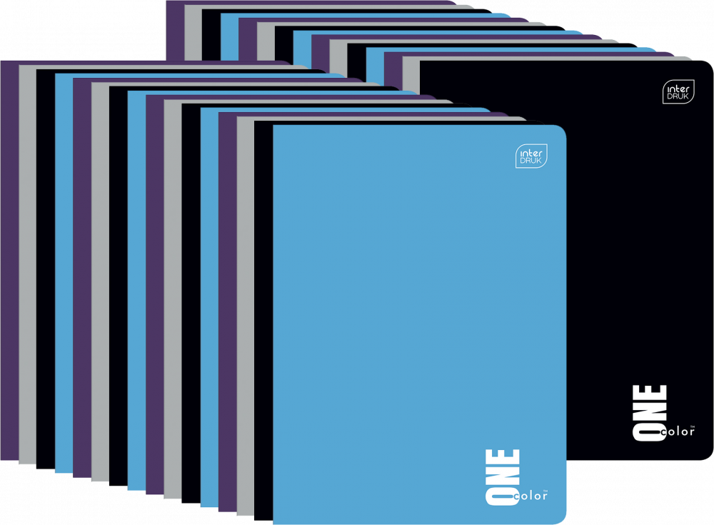 50x Zeszyt w kratkę Interdruk UV One Color, A5, 16 kartek, mix kolorów