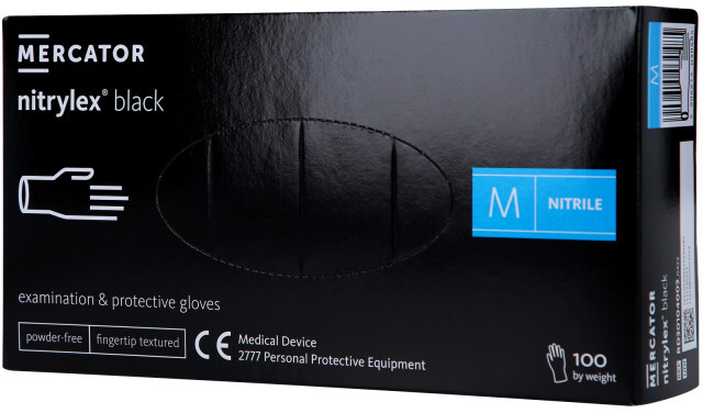 Rękawiczki nitrylowe bezpudrowe Nitrylex Black, rozmiar M, 100 sztuk, czarny