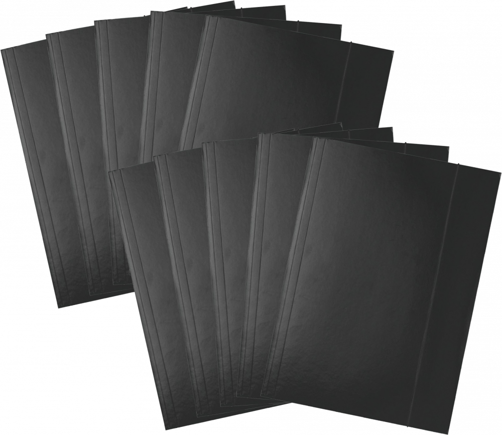 10x Teczka kartonowa z gumką lakierowana Esselte, A4, 400g/m2, 4mm, czarny