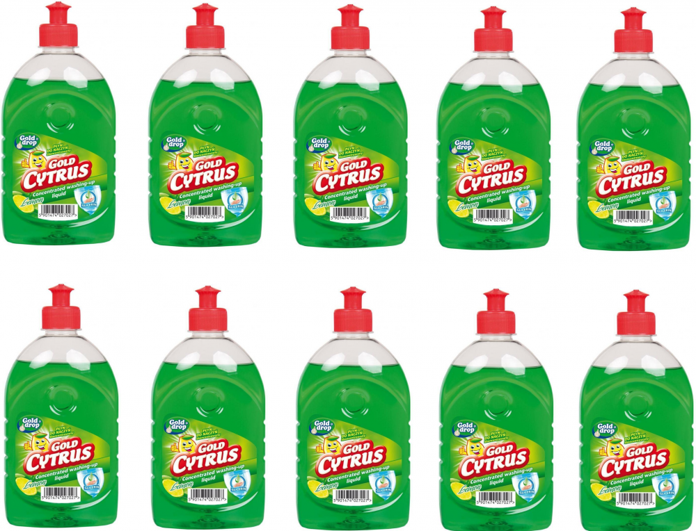 10x płyn do naczyń Gold Cytrus Gold Drop, cytrynowy, 500ml