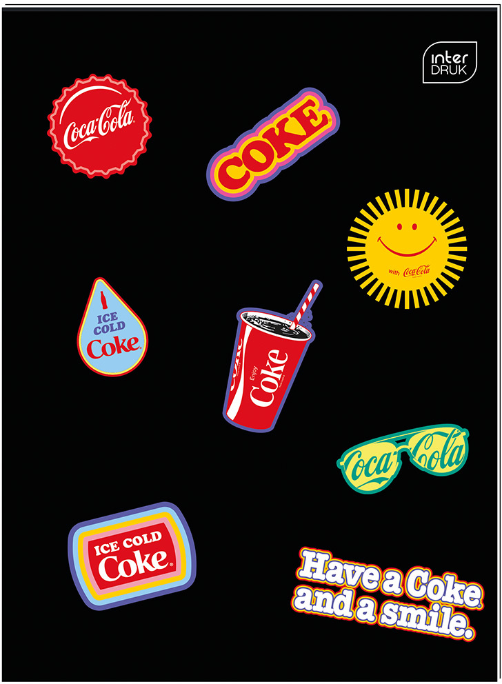 Zeszyt do słówek Interdruk Coca Cola, A6, 32 kartki, Mat+UV, mix wzorów