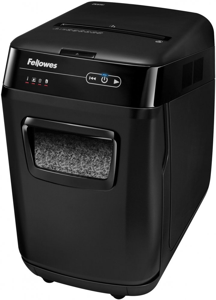 Niszczarka automatyczna Fellowes AutoMAX 200M, mikrościnek 2×14mm, 200 kartek, P-5/T-5 DIN, czarny