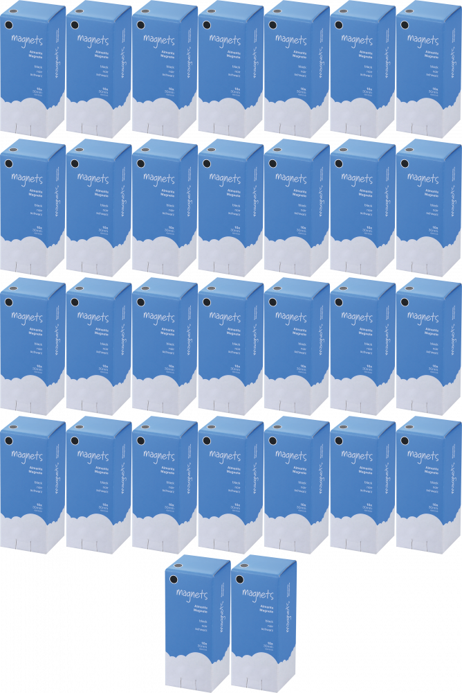 108x Magnesy Viking, 30mm, 10 sztuk, czarny