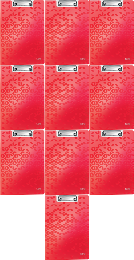 10x Clipboard Leitz Wow, z okładką, A4, czerwony