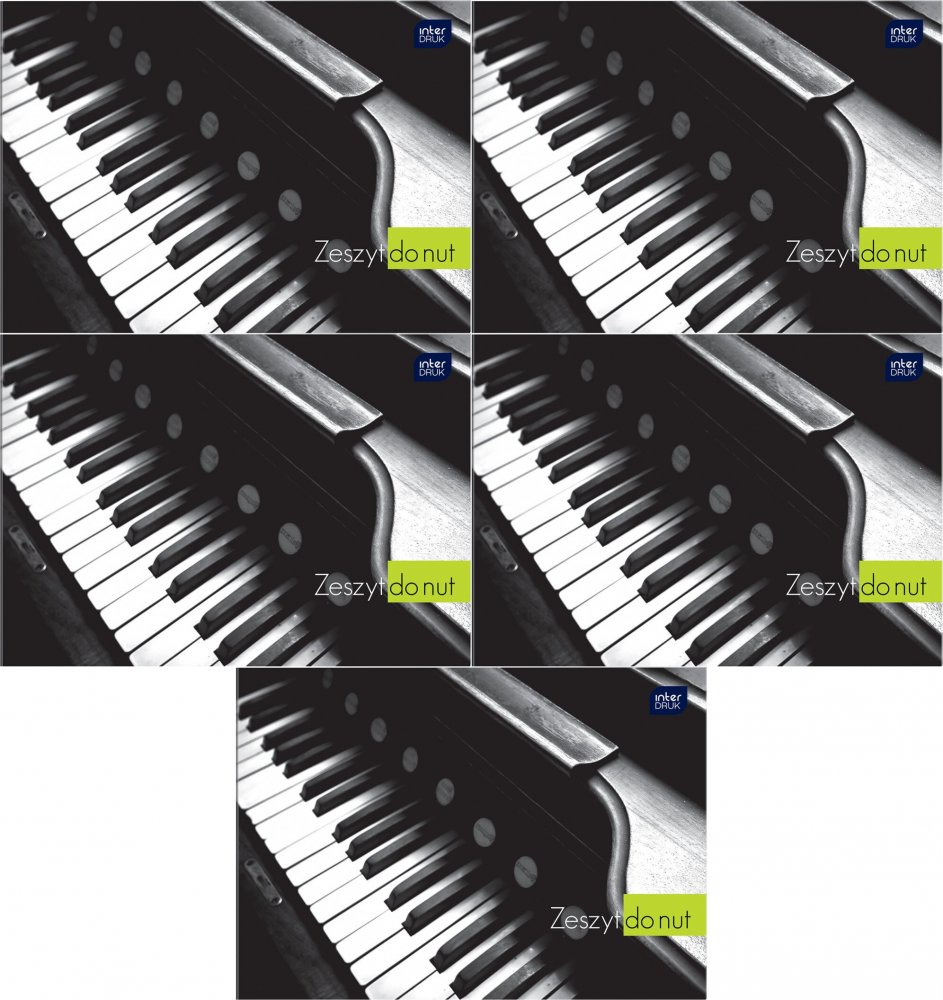 5x Zeszyt do nut Interdruk, A5, 16 kartek, mix wzorów