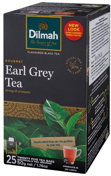 Herbata Earl Grey w kopertach Dilmah, 25sztuk x 2g