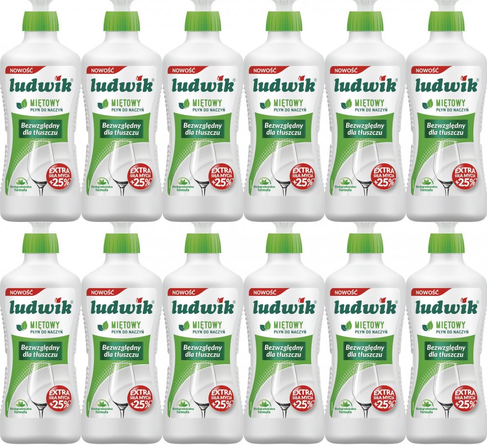 12x Płyn do naczyń Ludwik, miętowy, 450g