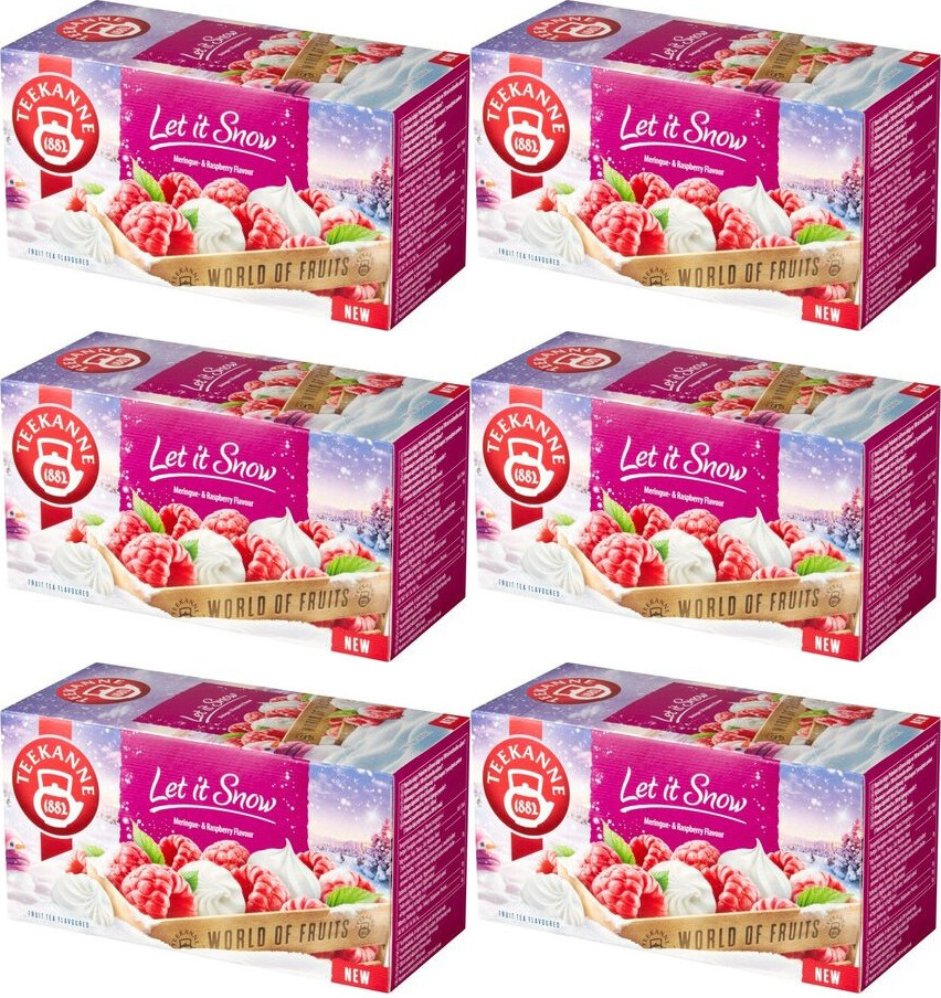 6x Herbata owocowa w torebkach Teekanne Let it snow, 20 sztuk x 2,25g