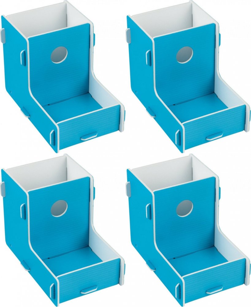 4x Przybornik na biurko Grand, niebieski